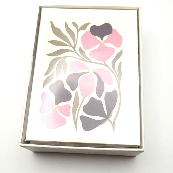 Lady Jayne Floral Boxed Stationery Set Pink & Gold Foil Vintage Style NWT Gift - Picture 1 of 3